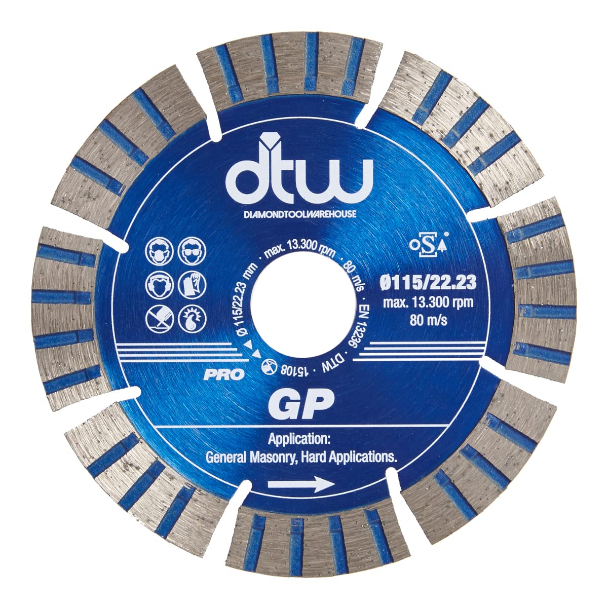 DTW Pro GP Diamond Blade - General Purpose Diamond Blade For Concrete, Brick, Block, Other General Masonry & More