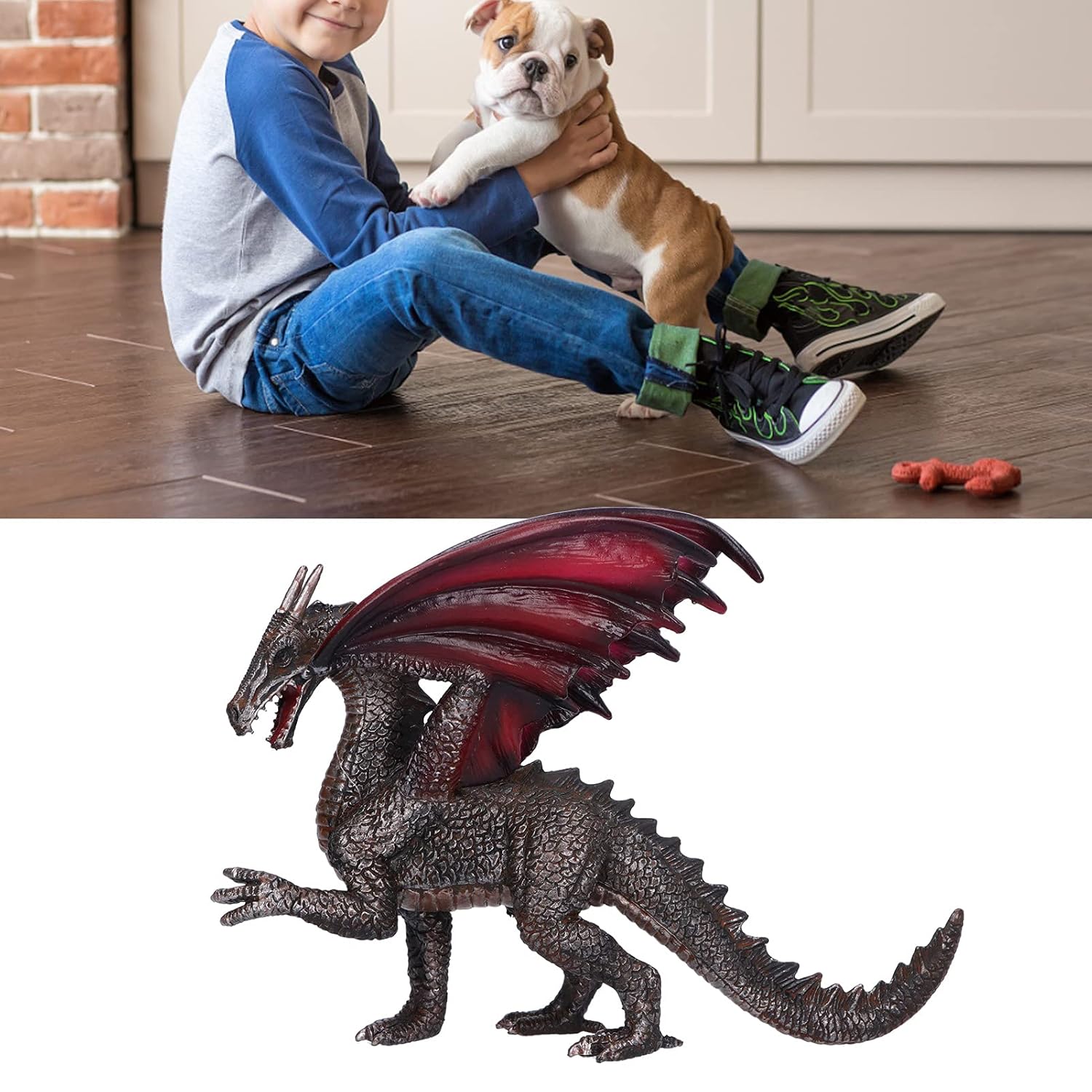 Dragon Model Toy, Dark Color Decorative Household Dragon Toy Exquisite