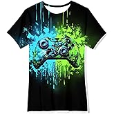 Boys Girls Neon Shirt Short Sleeve Cool 3D Graphic Print Neon Game Summer Tees Tops for 8-12 Years