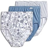 Jockey Women's Underwear Plus Size Elance Brief - 3 Pack, Fresh Coast/Montauk Stripe/Paisley Floral, 10