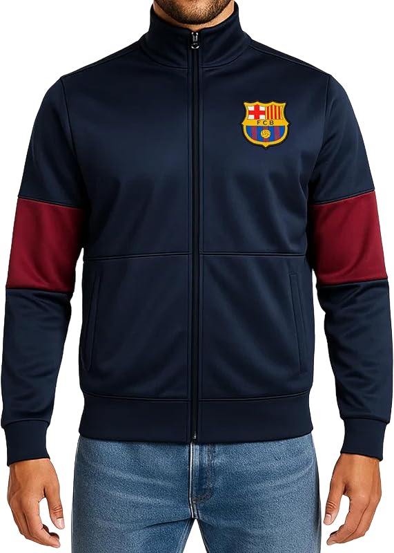 Chaqueta deportiva para hombre FC Barcelona Touchline, Hombre, FC Barcelona Touchline - Chaqueta deportiva para adulto, FCB49TJ-N, azul marino, L