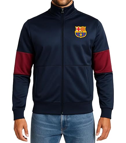 Icon Sports Men's Standard FC Barcelona Track Jacket, Blue, Large