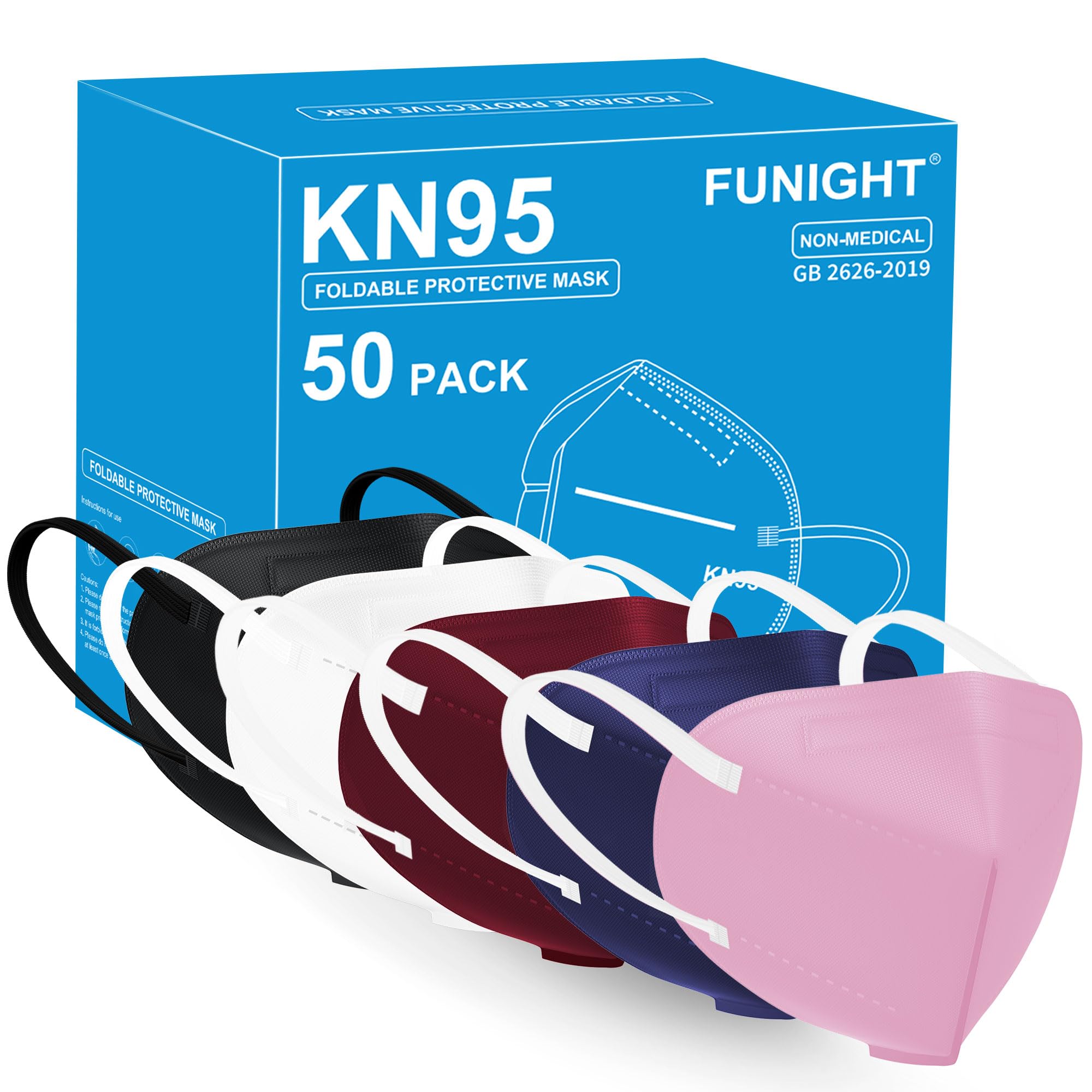 Funight KN95 Face Mask 50 COLOR