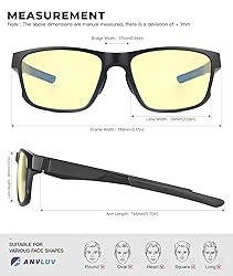 ANYLUV Blue Light Blocking Glasses for Men, Square