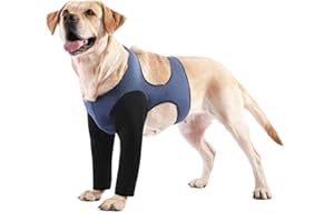 CILKUS Dog Sleeves for Wounds Both Front Legs，Cone Collar Alternative, Abrasion Resistant Dog Recovery Sleeve, Washable 2.5mm Thick and Bouncy, Breathable Pet Wounds Prevent Licking(Large)