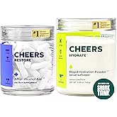 Cheers Classic Combo | Restore + Hydrate | Rehydrate & Feel Better After Drinking | DHM, L-Cysteine, B-Vitamins, Electrolytes | 12 Doses Each | Liver Support | Electrolyte Supplements