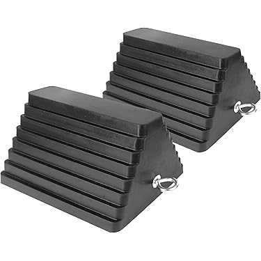 Rueda Cuña AutoStyle SY 40320 - Pack De 2 Unidades, Negro, Para Sujeción De Vehículos