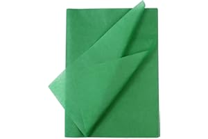 Lot de 100 feuilles de papier de soie pour emballage cadeau, fête d'anniversaire, loisirs créatifs, vert foncé, 50 x 35 cm (v