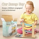 Vanplay Wooden Car Ramp Montessori Toy with 4 Mini Cars Garage kids 1-2 view 3