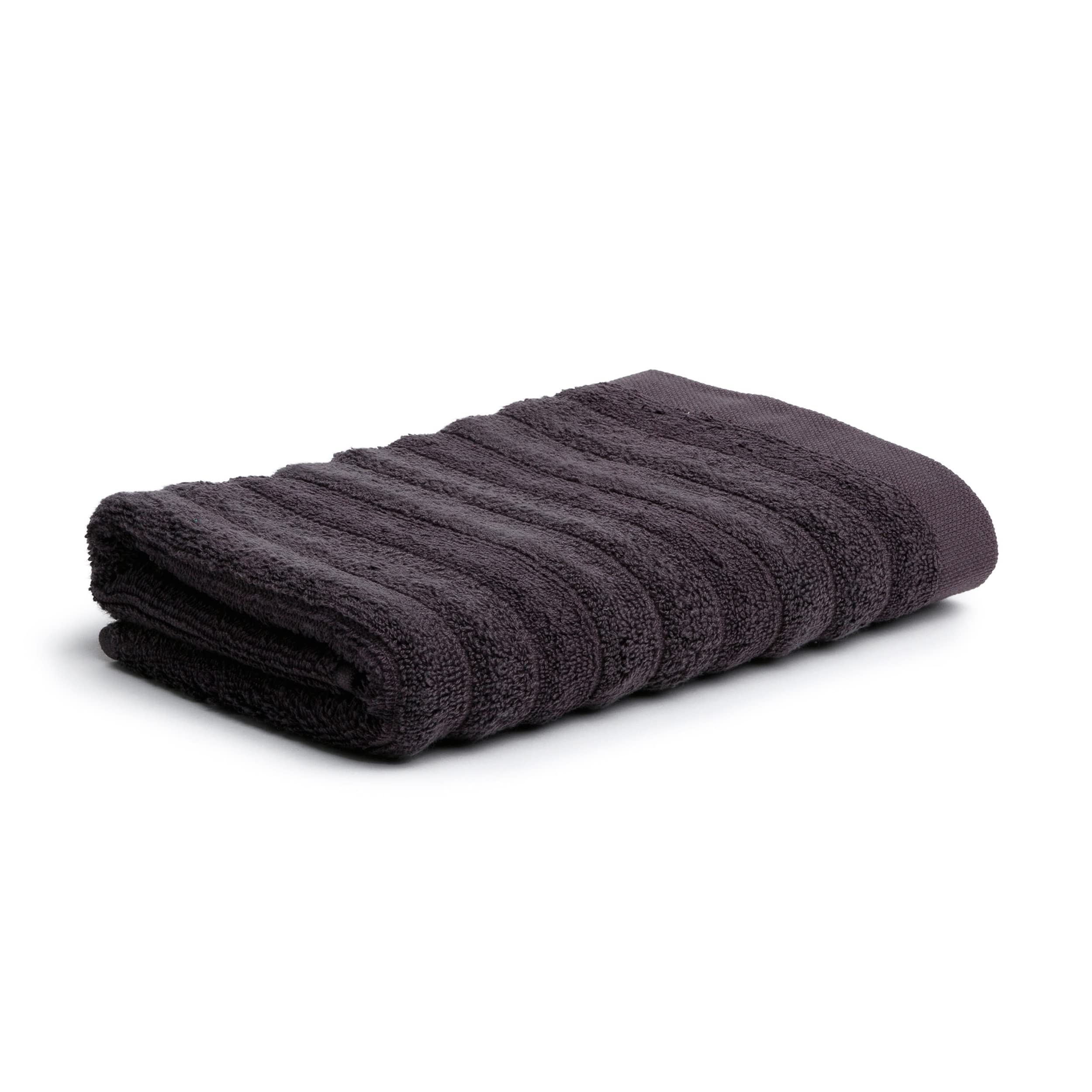 Möve Wellbeing Longitudinal rib with Tubular Hem Towel 50 x 100 cm, Towel - Made in Germany, 85% Cotton 15% Linen, Graphite