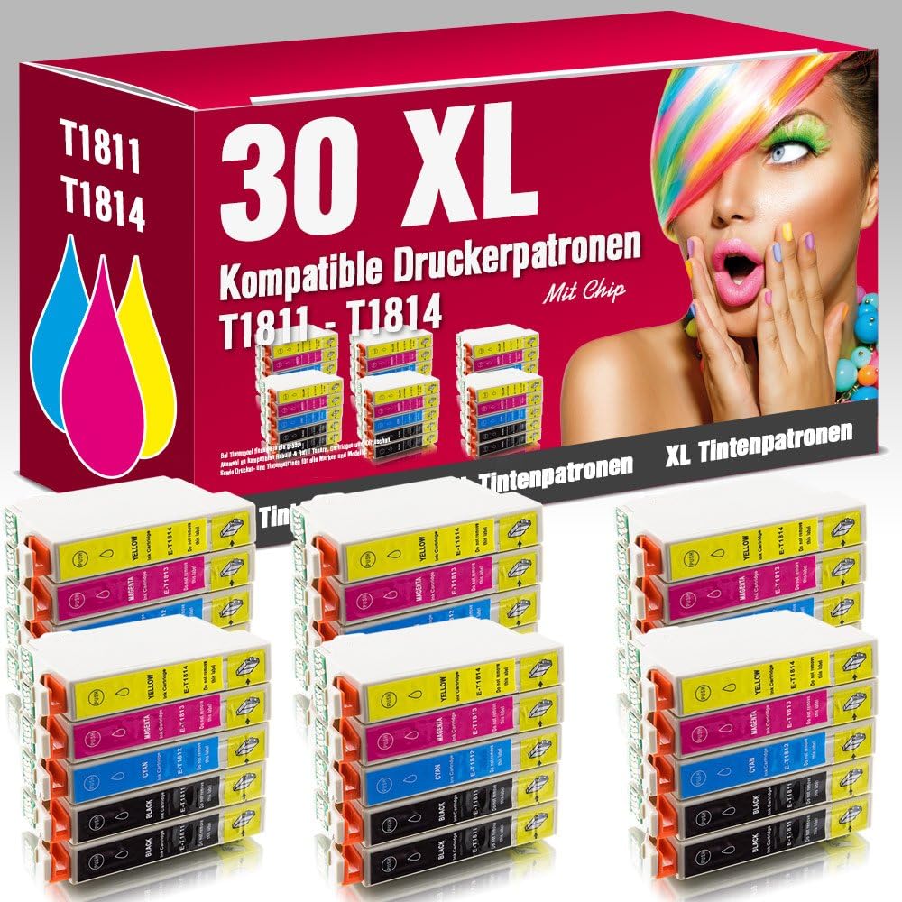 ms-Point ® 30 Compatible Ink Cartridges for Epson Expression Home XP - 100 XP - 102 XP - 200, XP - 202 XP - 205 XP - 210 XP - 212 XP - 215 XP - 225 XP - 30 XP - 300 XP - 302 XP - 305 XP - 310 XP - 312 XP - 313 XP - 315 XP - 320 XP - 322 XP - 325 XP - 33 XP - 400 XP - 402 XP - 405 XP - 405WH XP - 410 XP - 412 XP - 413 XP - 415 XP - 420 XP - 422 XP - 425 Cartridges Replace T1811 T1812 T1813 T1814