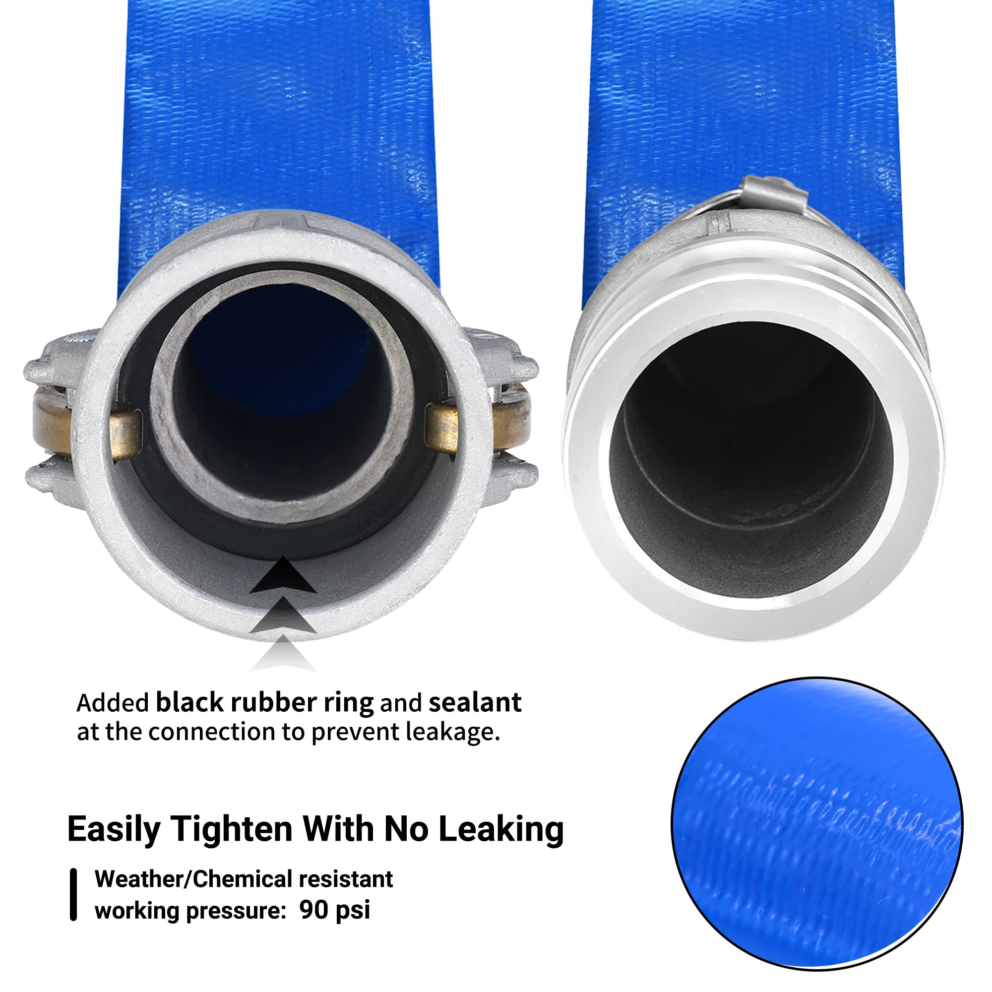 DuroMax XPH0350D Discharge Hose - 3" X 50' Evacuation Hose For Water Pumps