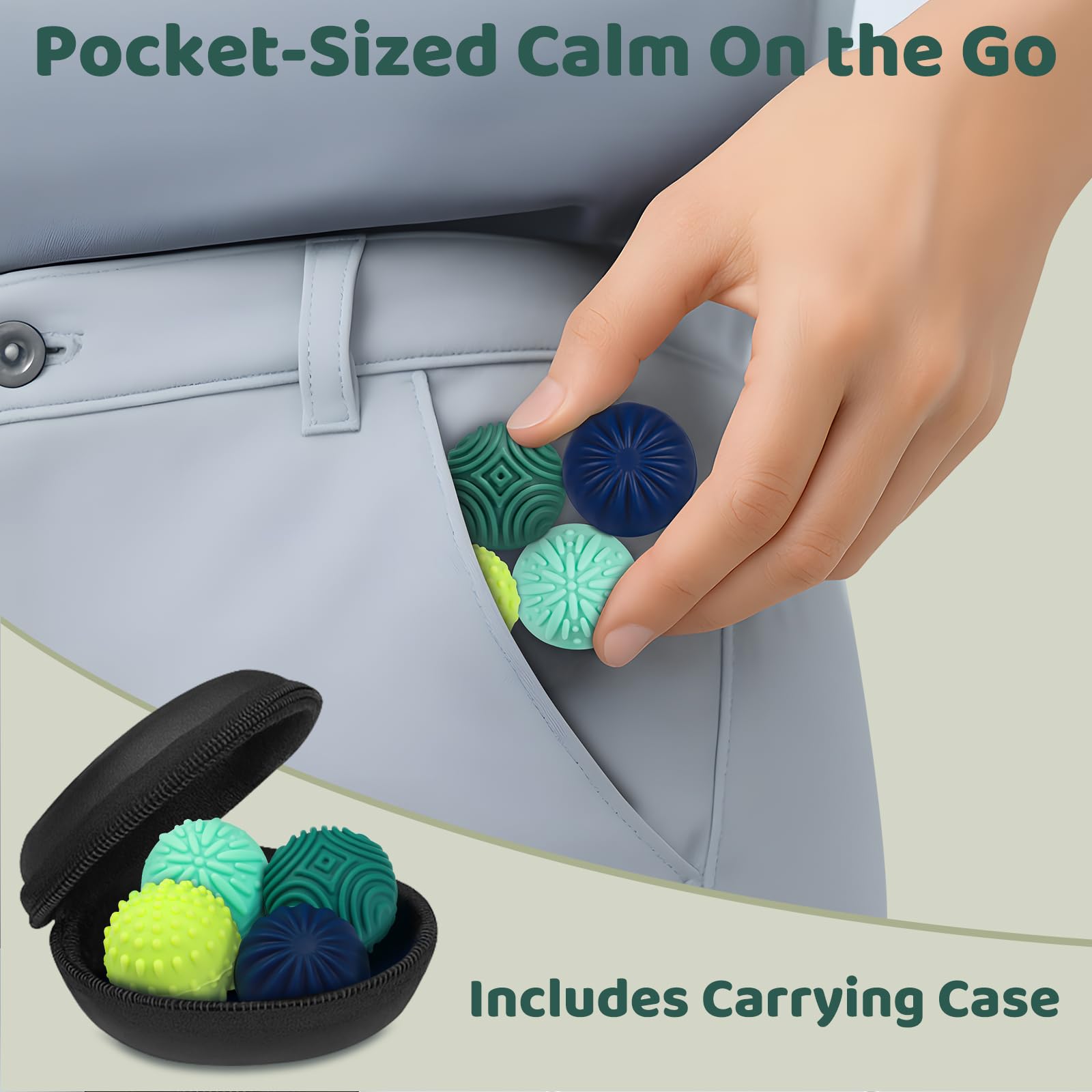 Magnetic Sensory Fidget Balls – 4PC Medium Weighted Textured Silicone Stress Relief Toys for Adults & Teens with ADHD, Autism, Anxiety – Quiet Magnet Fidgets for Desk, Travel, Office & Gifts