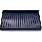 Oirlv Stackable Necklace Pendant Bracelet Organizer Tray Blue Leather Jewelry Drawer Organizer Trays