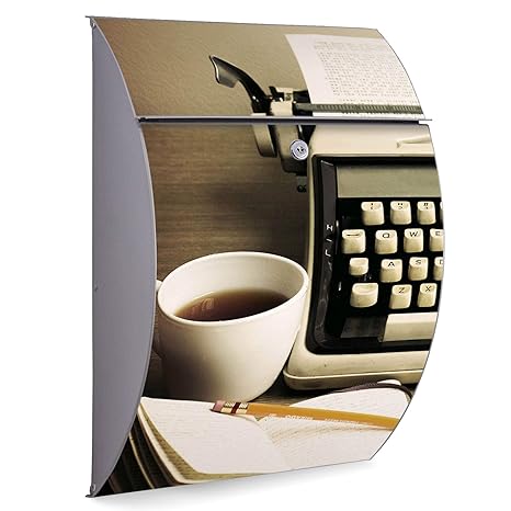 Burg Wächter Edelstahl Standbriefkasten | Modell Riviera 46cm x 33,5cm x 13cm groß mit Ständer | Postkasten freistehend, groß