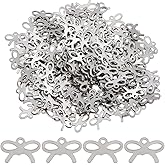 DICOSMETIC 200Pcs Stainless Steel Bow Charm Metal Bowknot Charms Bow Tie Charms Cute Bowknot Pendants Small Hollow Charm for DIY Craft Earring Bracelet Necklace Jewelry Making
