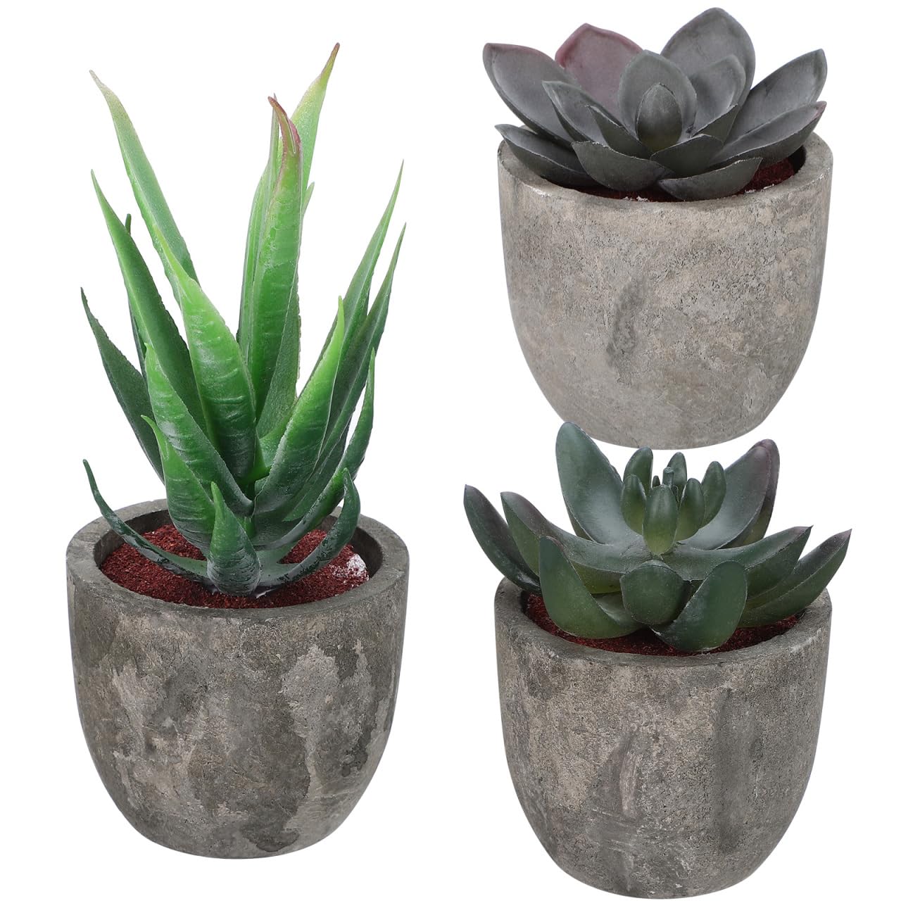 OUNONA 3 x Artificial Artificial Succulent Potted Plant Pots Artificial Cactus Simulation Wall Decoration Home Garden Greenery
