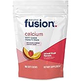 Bariatric Fusion Bariatric Calcium Supplement Chews | Calcium Citrate with Vitamin D3 Bariatric Vitamin | Sugar Free Chewable | 500mg | Variety Pack | 90 Count