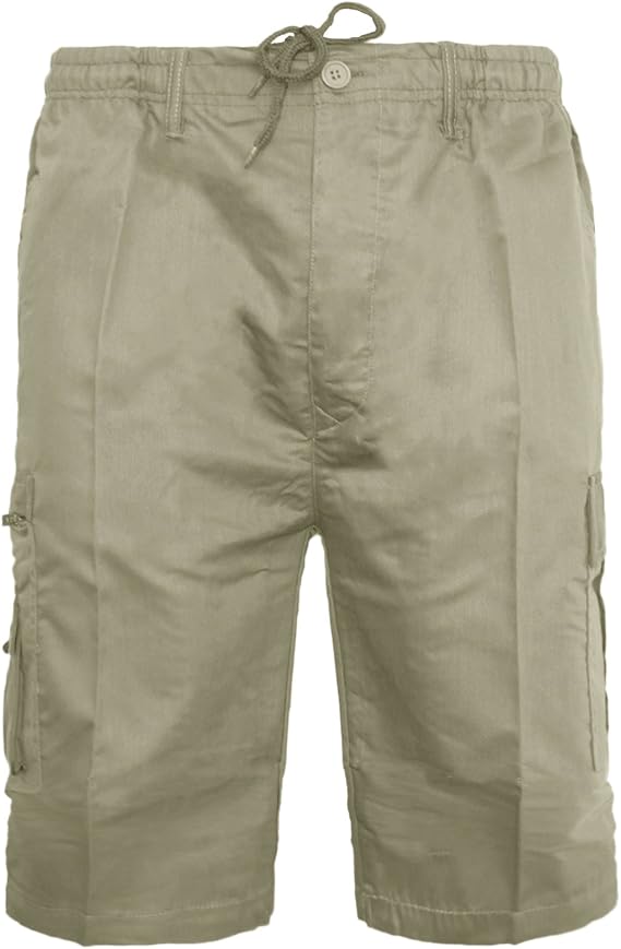 Mens 3/4 Long Length Shorts Elasticated 