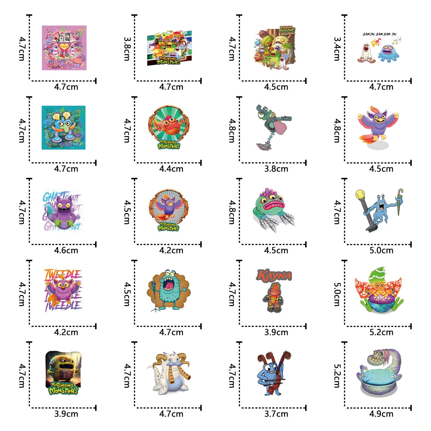 Singmaster Inverted Sticker Mua 145Pcs My Singing Monsters Stickers Pack, Cute Cartoon Vinyl ...