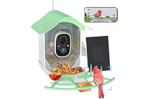 UHAOO Smart Bird Feeder with Camera, AI Identify Bird Species & Solar Panel, Bird Watching Camera, Auto Capture Bird Video, Instant Bird Arrival Alert, Live View, Backyard Garden Bird Watching
