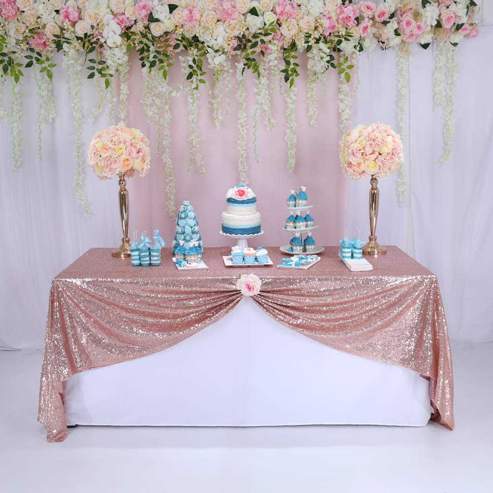 Best rose gold party table cloth