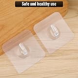 WLLHYF Self-Adhesive Clear Wall Hooks 12 Packs Small Square Shower Pothook view 3