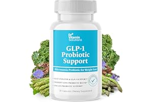 DR VITAMIN SOLUTIONS GLP-1 Probiotic Support Appetite Suppressant – Akkermansia muciniphila & Bifidobacterium infantis – Inulin Prebiotic Fiber – Gut Cleanse, Craving & Weight-Loss Support – 30 Caps