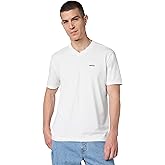 BOSS Mens Small Logo Cotton Vneck Short Sleeve Tshirt