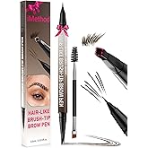 iMethod Eyebrow Pen - Eyebrow Pencil,2-in-1 Eyeliner Dual-Ended Brush-Tip Microblading 4d Eyebrow Pencils for women,Long Last
