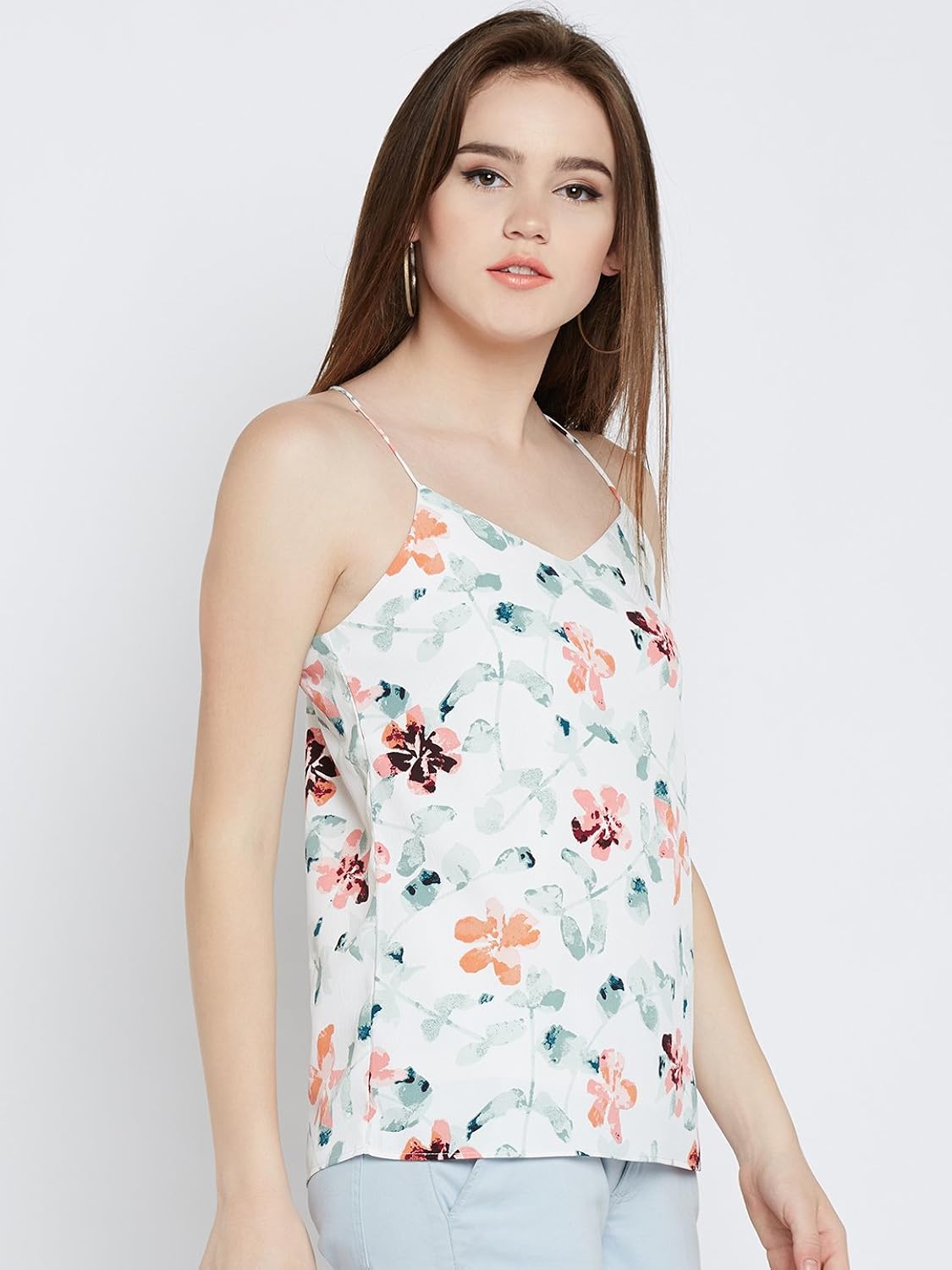 marie claire women off-white printed top (mc896-xl)