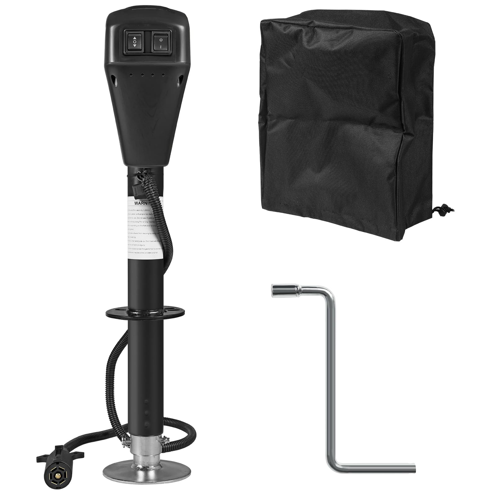 Photo 1 of (see all images) YELLOW JACKET Electric Trailer Jack with 7 Way Plug 5000lbs, Power Tongue Jack 9.84"-33.85" with LED Light and Waterproof 