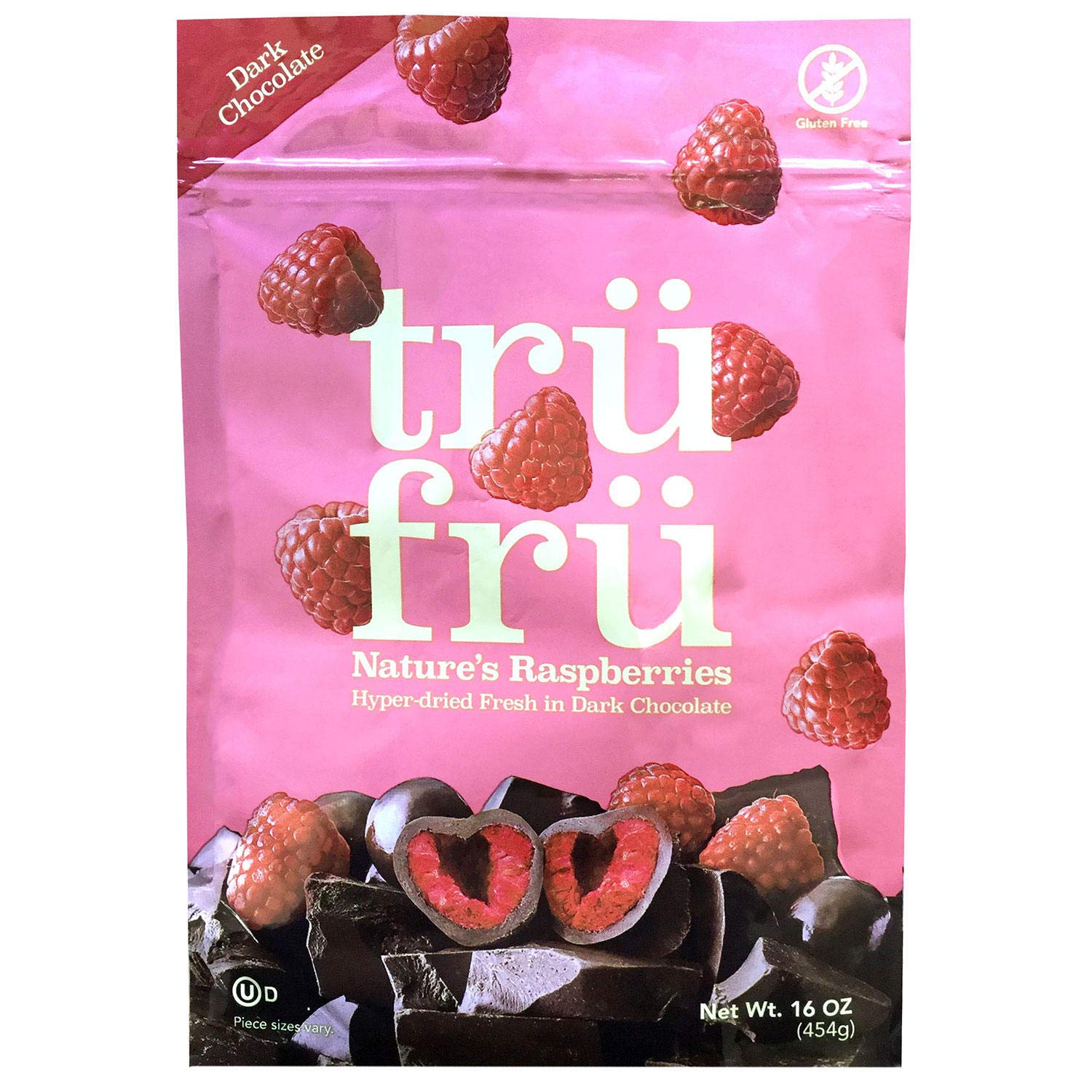 Tru fru Nature's Raspberries Hyper-dried Fresh in Dark Chocolate