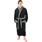 Luxury Ultra Soft Mens Robe Plush Fleece Long Bathrobe | Calf Length Coverage Relaxed Fit Adjustable Belt Large Pockets Ideal for Home Spa Hotel and Gifting