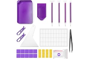 FJCTER 45PCs DIY Diamond Painting Tools and Accessories Kit for Kids Adults, Complete Diamond Art Tools with Diamond Art Pens Tweezers Glue Diamond Correction, Diamond Painting Accessories