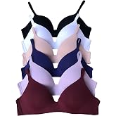 6 Pieces No Wire Full Cup Plain/Lace Light Padded Wire Free Bra A/B/C/D/DD