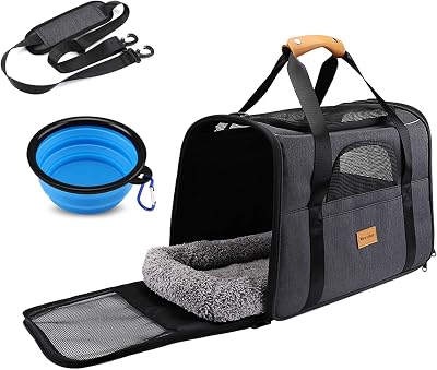 Morpilot Airline Approved Cat Small Dog Carrier Soft-Sided Travel Carrier Grey