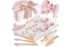 ZICOTO Wooden Baking Set for Kids - A Complete Set of Real Kitchen Utensils Gives Toddlers a Fun Cooking Experience - Durable Safe to Use Tools are Perfect for Gifting to Create Lasting Family Memories
