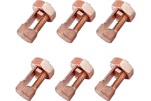 Bntyok Split Bolt Connector High Strength Copper Grounding Clamps for Completing Ground Bonding to Bare Wires TJ-16 (6 PCS)
