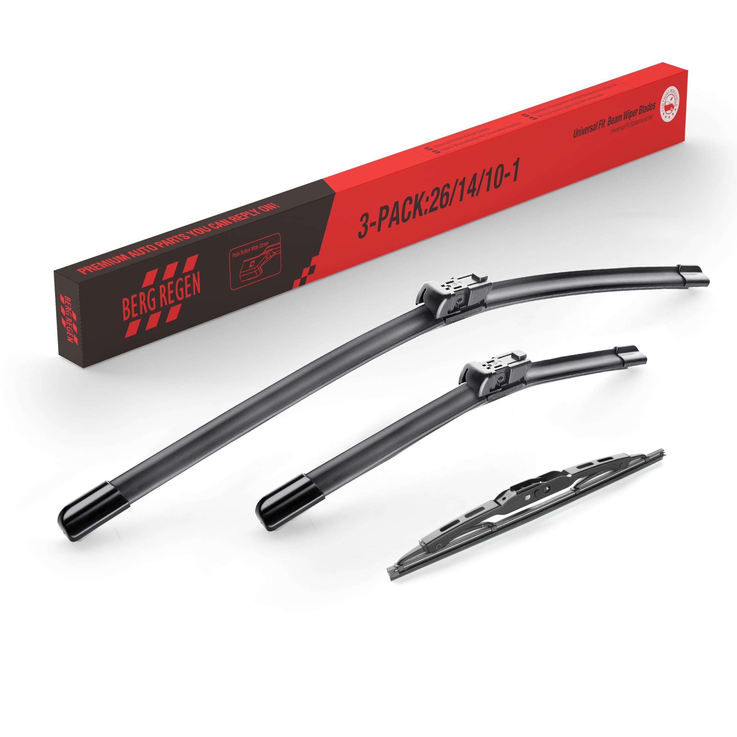Photo 1 of 3 Wiper Replacement for Chevrolet Trax 2021-2013/ Buick Encore 2021-2013/ Opel Mokka 2020-2012 26"+14" Windshield Wipers with 10 inch Rear Wiper Premium All Weather Blades (Set of 3)
