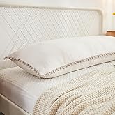 Beige Body Pillow Cover 20x54 inches Long Pillowcases Pom Poms Fringe Design Boho Body Pillow Cover with Pocket Closure