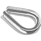 Premier Stainless Solutions Heavy Duty Stainless Steel Thimbles for 3/16” Cables, T316 Marine Grade – Lot of 10