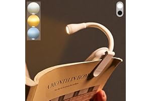 LEDHOLYT Book Light, Rechargeable Clip on Reading Light, Adjustable Brightness LED Reading Lamp,3 Light Colors,Portable Book Lamp for Kids Reading in Bed. Night Reading Light Gift