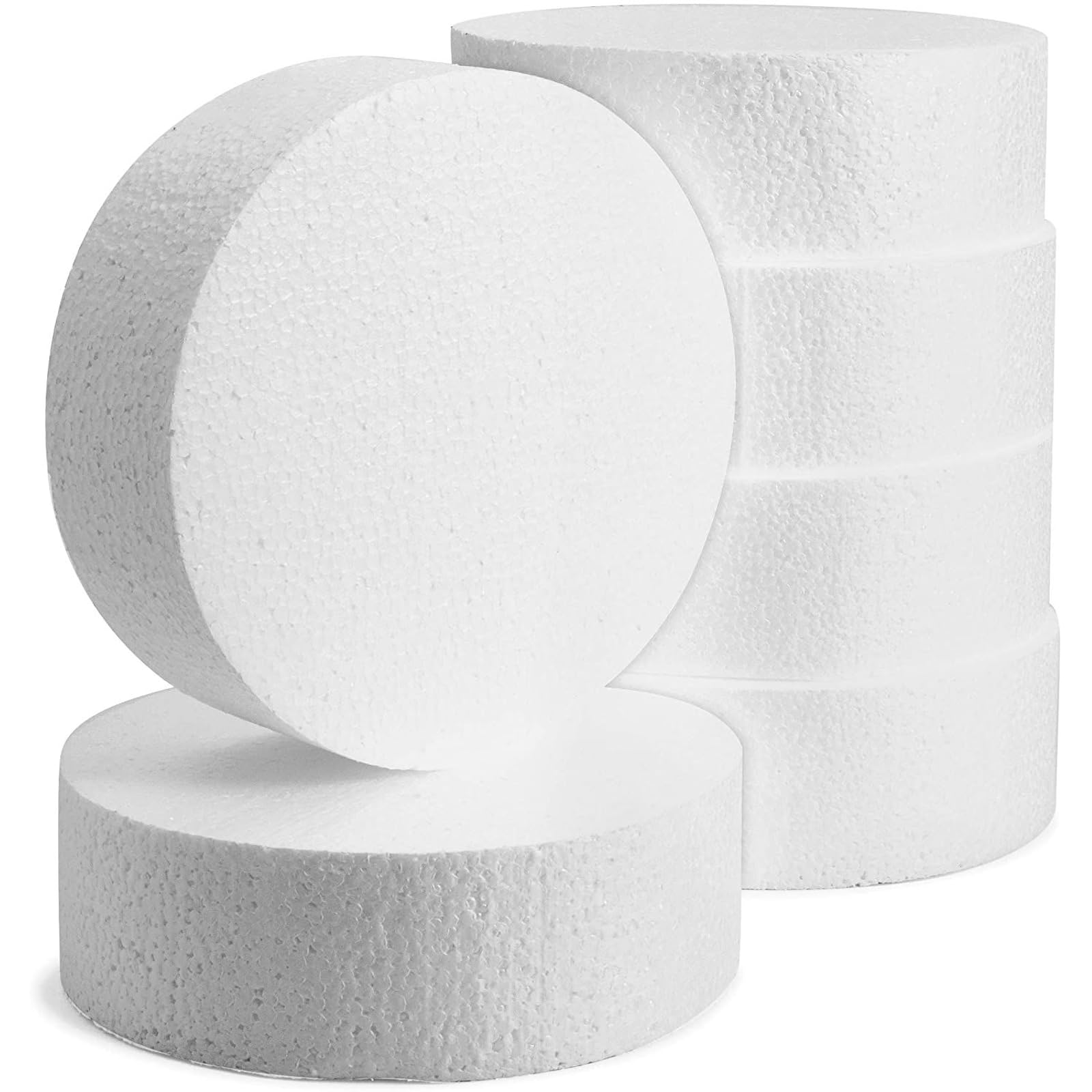 Photo 1 of Bright Creations Craft Foam Circles - 6 x 6 x 2 in - Pack of 6 Blank Polystyrene Discs & DIY Art Bases - Floral Centerpieces & Event Decor
