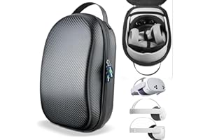 sarlar Carrying Case for Meta Quest 3S/Quest 3/Quest 2 VR Headset, Controller, Original Head Strap, Carbon Fiber Hard Shell Pouch with Lightweight Portable Protection for Travel Storage