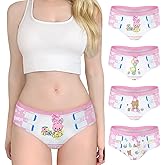 Littleforbig Women's Soft Cotton Hipster Briefs Babydoll Baby Cuties ‘Oopsie’ Potty Pants 4 Pack Panties Set