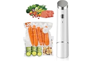 JOYFUL XINGHAI Portable Vacuum Sealer for Food, 20 Reusable Sealer Bags with 60kPa Powerful Handheld Vacuum Sealer Machine, Seal Meal Saver, Cordless Compact Food Sealer for Freezer, Microwave