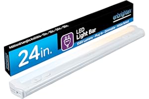 Enbrighten 24 inch Plug-in Under Cabinet Lights, 1560 Lumens, Five White Settings from (2700K-6500K), Full Range Dimmable, One-Touch Sync Control, Linkable Under Counter Lights for Kitchen 82786-T1