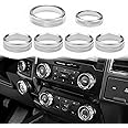 Knob Cover for F150 AC Climate Control Switch/Trailer/4WD/VOL/Tune Button Interior Center Console Trim Accessories Compatible with Ford F150 XLT 2016 2017 2018 2019 (Silver 6 Pcs)