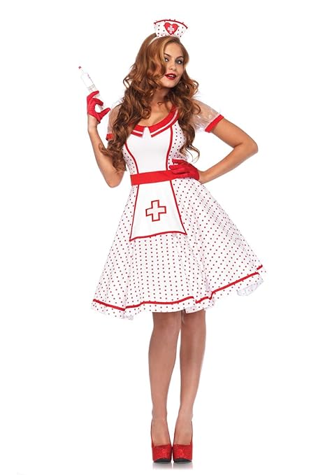 Leg Avenue Damen Kostüm Krankenschwester Nikki S/M weiß rot